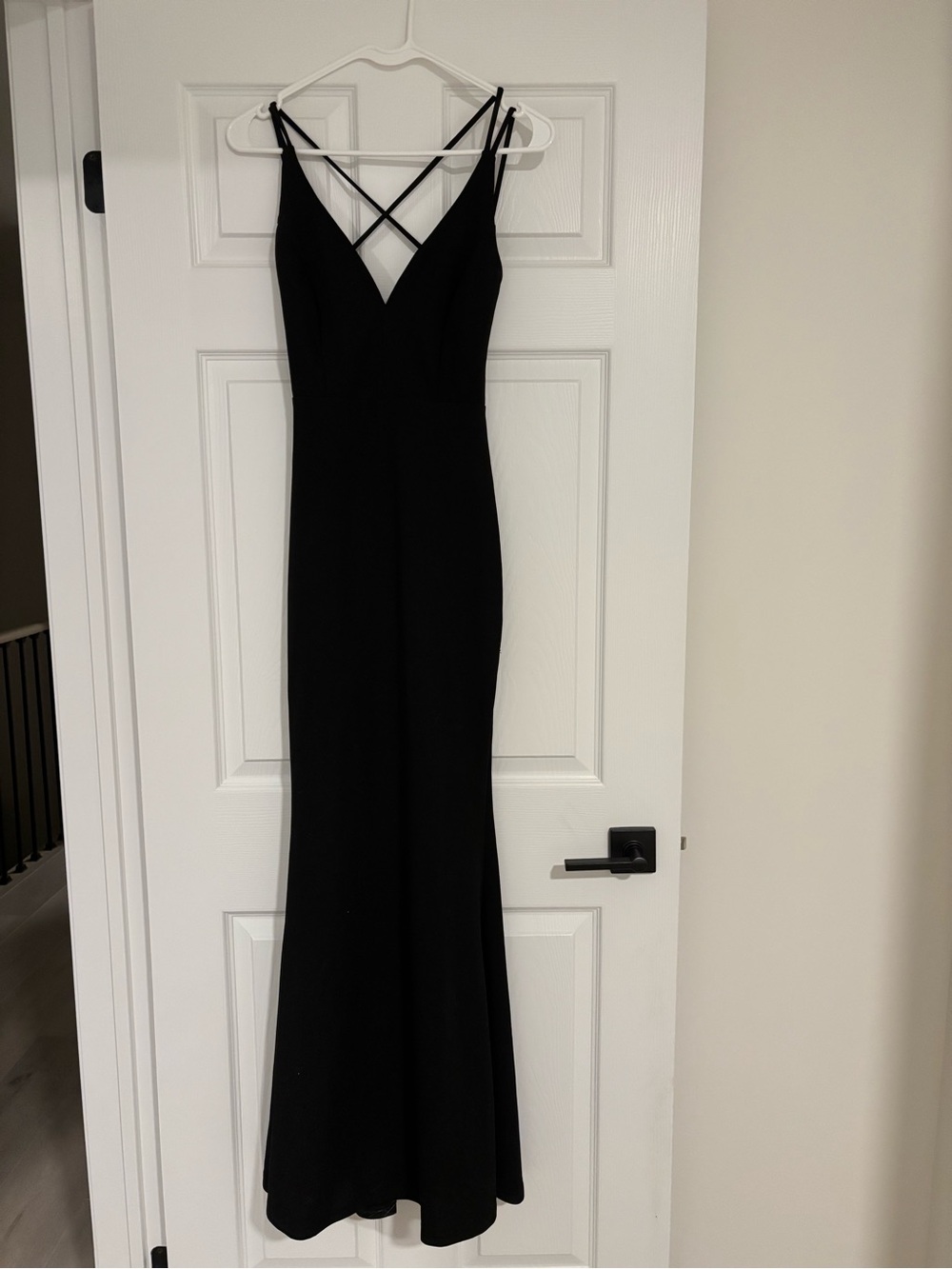 Lulu's Black Strappy V-Neck Maxi Dress